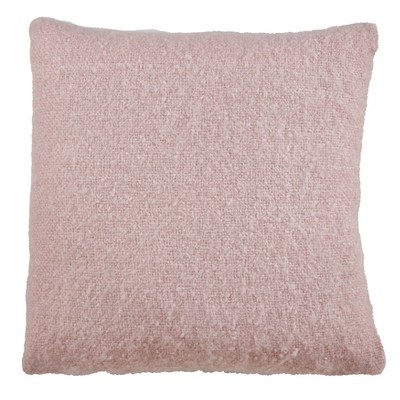 Pink Faux Mohair 15.5" x 12" Throw Pillow Cover