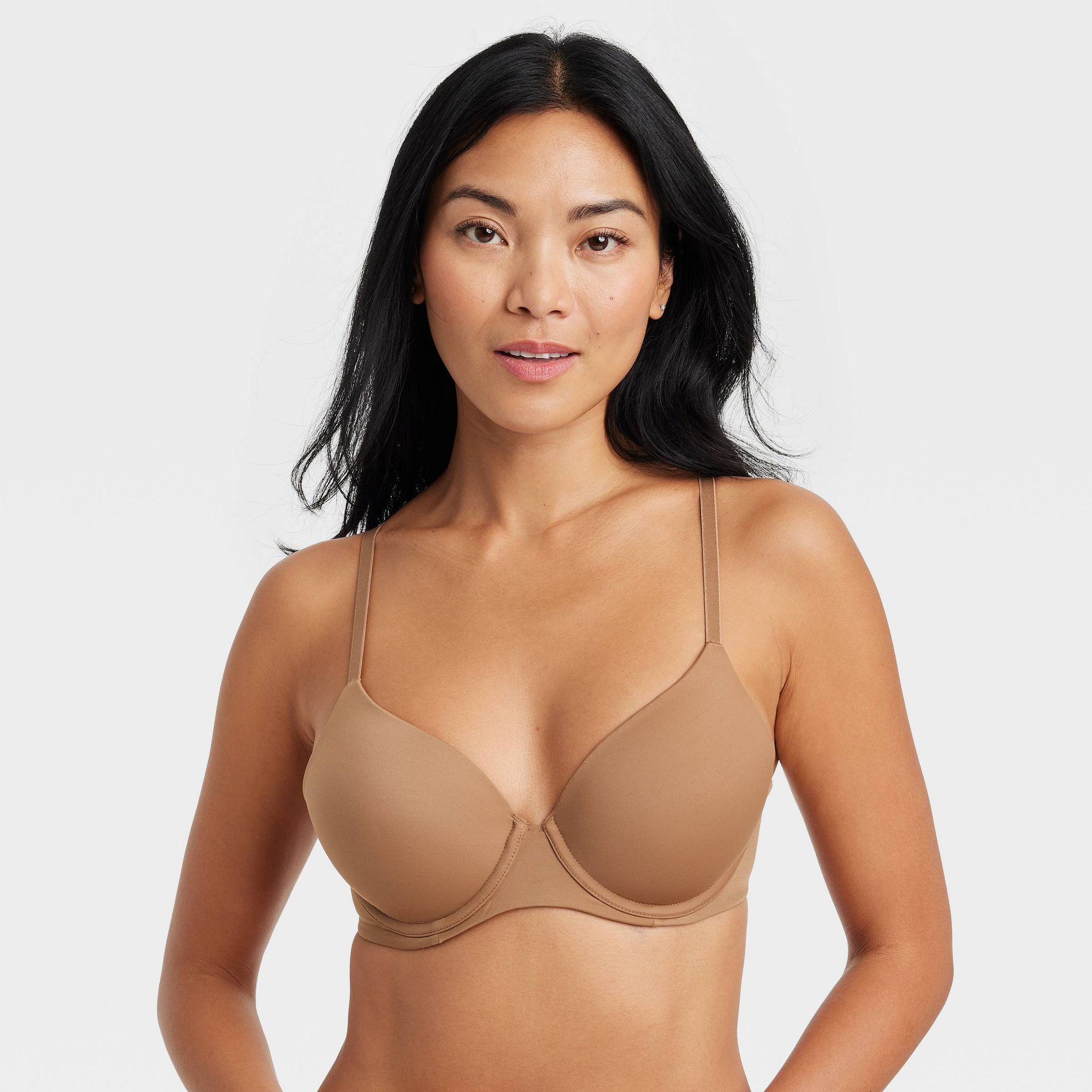 Women's Lightly Lined Full Coverage Bra - Auden™ Toffee Crunch 32D: Adjustable Straps, Underwire, Knit Fabric