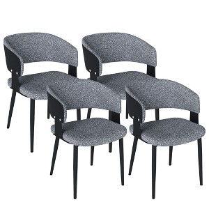 WJShome Dining Chairs Set of 4, Ergonomic Backrest Upholstered Kitchen Chairs for Farmhouse/Living Room/Restaurant - 1 of 4