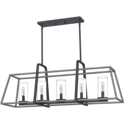 Lincoln Distressed Iron 5-Light Rectangular Chandelier