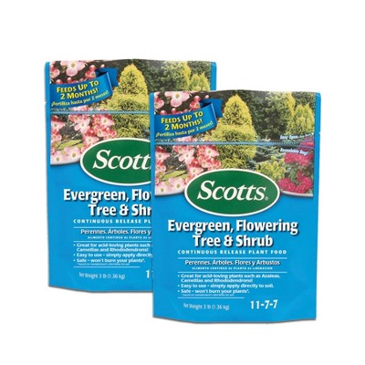 Scotts 3lb Evergreen Flowering Tree and Shrub Continuous Release Plant Food, 2pk