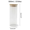 Unique Bargains with Bamboo Lid Decorative Jars Wood Color Clear 1 Pcs - 3 of 4