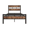 Twin Size Platform Bed Frame with Rustic Vintage Wood Headboard, Strong Metal Slats Support, No Box Spring Needed - 4 of 4