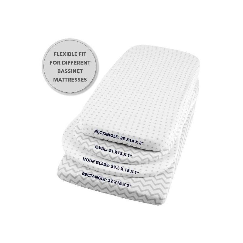 Ely's & Co. Baby Fitted Bassinet  Sheet   100% Combed Jersey Cotton  2 Packs Gender Neutral, 5 of 6