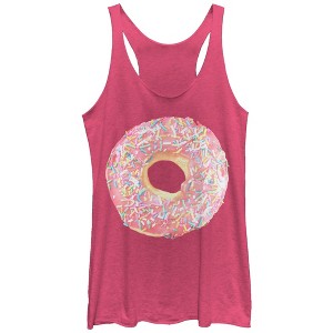 Women's Lost Gods Sprinkle Doughnut Racerback Tank Top - 1 of 3