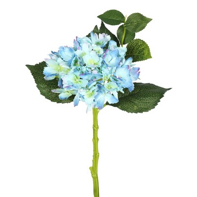 Artificial (Pk/3) Short Stem Hydrangea (15") Blue - Vickerman