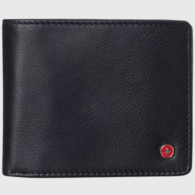 Alpine Swiss RFID Luka Men's Flip ID Wallet Deluxe Capacity Bifold With Divided Bill Section Comes in a Gift Box