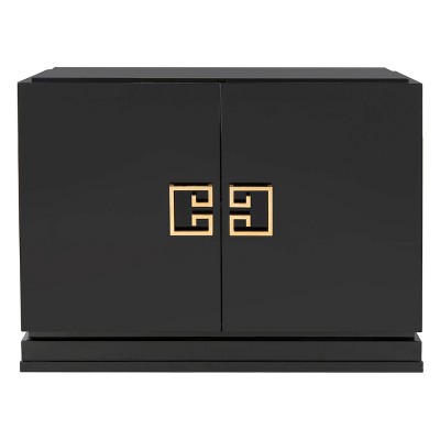 Winslow 2 Drawers Metal Cabinet Black - Safavieh
