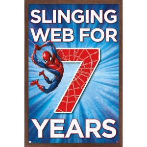 Trends International Marvel Spider-Man - Happy 7th Birthday Framed Wall Poster Prints - 1 of 4