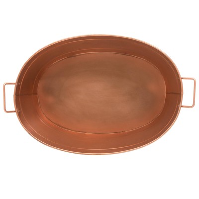 24" Copper Plated Oval Galvanized Tub with Handles