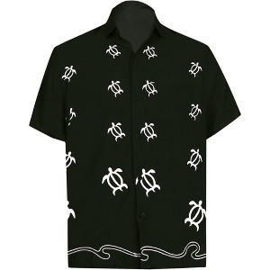 LA LEELA Men's Beach Cruise Holidays Shirts Casual Button Down Shirts For Men Summer Vacation Aloha Tops Hawaiian Shirt - 1 of 4
