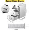 Coucheta Rustproof Stainless Steel Outdoor Kitchen Drawers, Flush Mount Large Capacity BBQ Island Drawer & Venting Panel & Handles, Storage Cabinet - 3 of 4