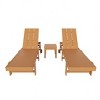 WestinTrends Ashore 2pcs Modern Poly Reclining Chaise Lounge With Wheels plus 1pc side table - 3 of 4