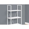 Modern 4-Tier White Bookcase  4in Tall Shelf Unit with White Laminate & Metal Frame for Office, Bedroom or Living Room Display - 2 of 4