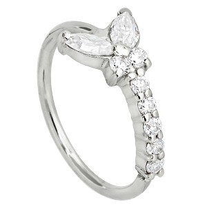 Jewelry Avalanche 14K Gold Butterfly Moissanite Nose Hoop Ring, 20G, 8mm, Twist-open - 1 of 4