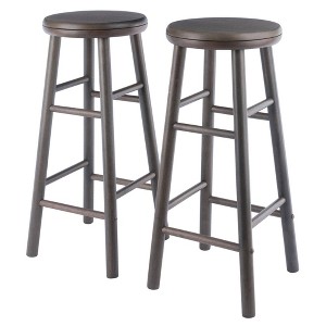 30.2" 2pc Shelby Swivel Seat Counter Barstools, Solid Wood, No Tools Assembly - Winsome - 1 of 4