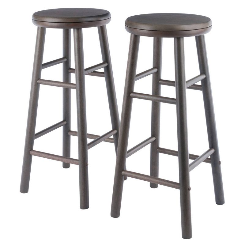 30.2&#34; 2pc Shelby Swivel Seat Counter Height Barstools Gray - Winsome, 1 of 13