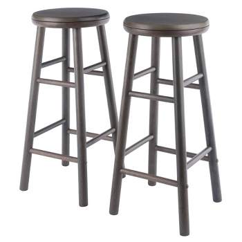 30.2" 2pc Shelby Swivel Seat Counter Height Barstools Gray - Winsome