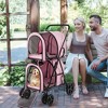 Tangkula 4-in-1 Double Pet Stroller w/ Detachable Carrier Travel Carriage for Cats - 3 of 4