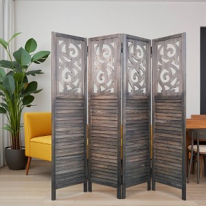 Dovelina 6FT Room Dividers, Wood Room Divider Partition Room Wooden Carved Folding Privacy Screens Foldable Panel Wall Divider for Office Restaurant - 1 of 4