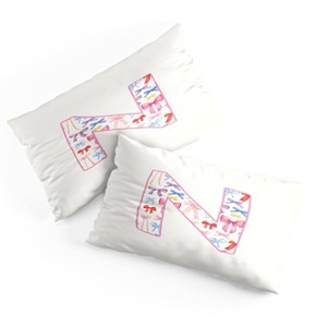 Deny Designs King April Lane Art Fancy Bow Monogram Microfiber Printed Pillow Sham - 1 of 3