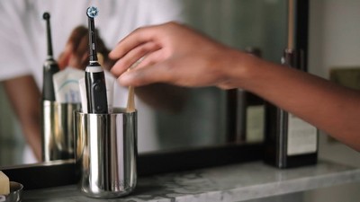 Compact Stainless Steel Toothbrush Holder with Divider