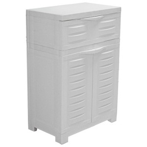 Sunnydaze Versatile Plastic Storage Cabinet with Adjustable Shelf - 34.5" - 1 of 4