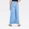 Girls' Mid-Rise Floral Embroidery Wide Leg Jeans - Cat & Jack™ Light Wash - 2 of 4