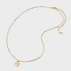 14K Gold Dipped Enamel "W" Initial Pendant Necklace - A New Day™ Gold/White - 2 of 4