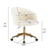 Office Chair Modern Faux Fur Upholstered Swivel Adjustable Task Chair with Arms for Bedroom or Vanity-3irtyhousy - 4 of 4