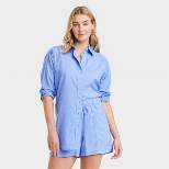 Women's Tunic Long Sleeve Collared Button-Down Shirt - Universal Thread™