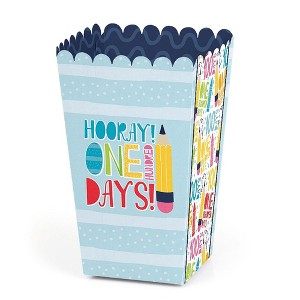 Big Dot of Happiness Happy 100th Day of School - 100 Days Party Favor Popcorn Treat Boxes - Set of 12 - 1 of 4