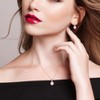 EVERLY JEWELRY | Sterling Silver 8 - 8.5 MM Cultured Freshwater Pearl and 1/10 CT TW Diamond Twist Leverback Earrings and Pendant with Chain - 3 of 4