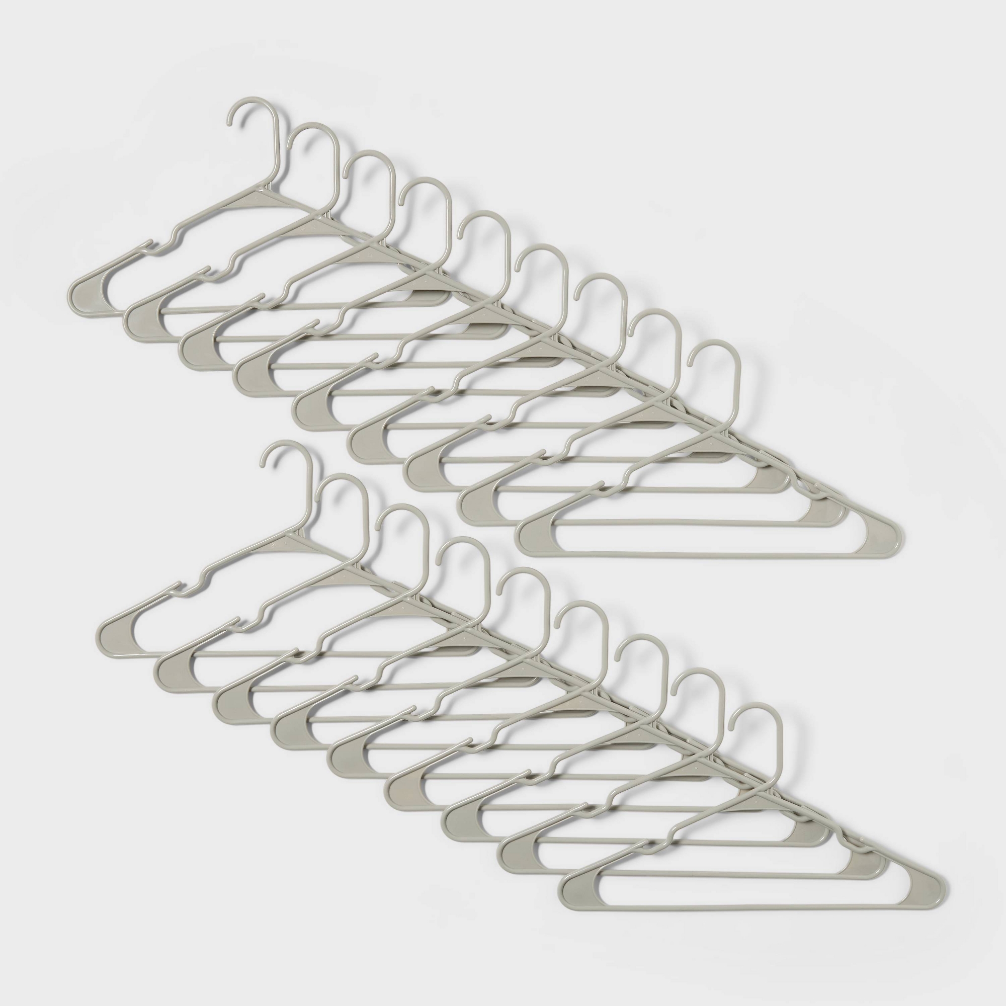 18pk Plastic Hangers Gray - Brightroom™
