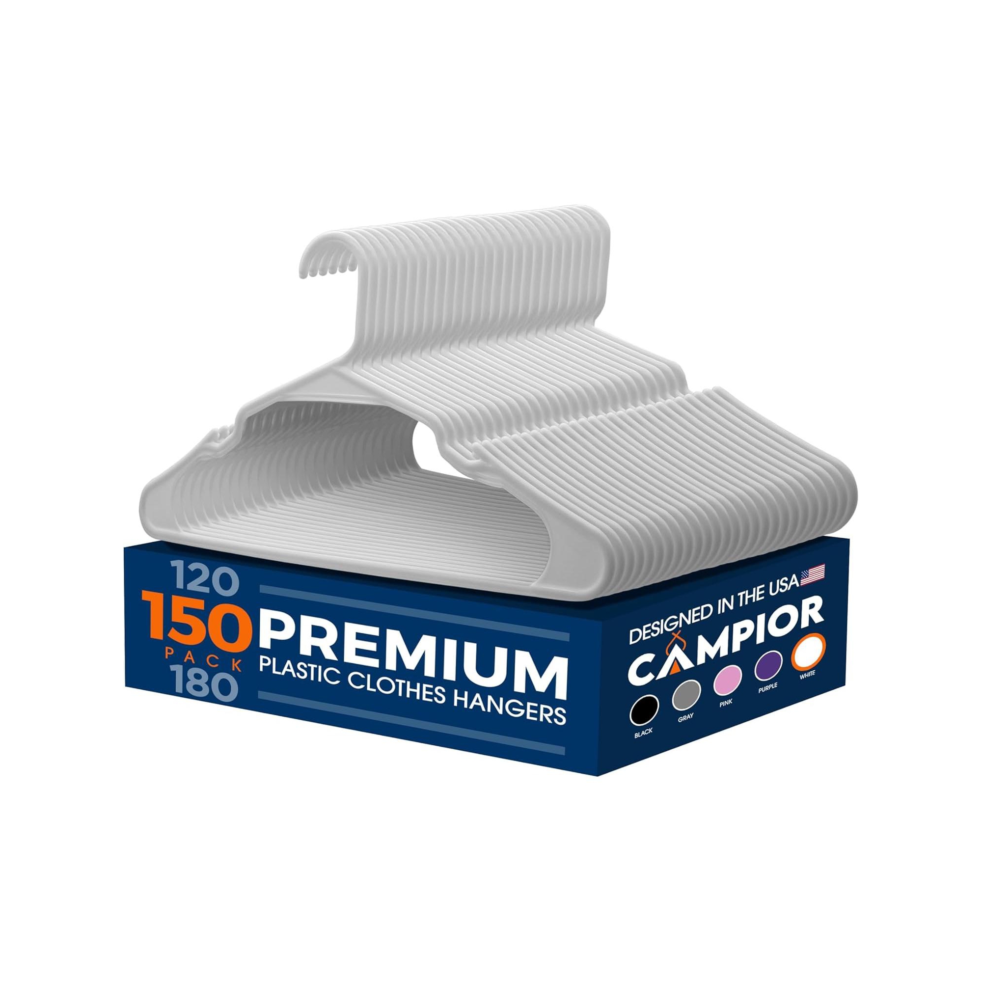 Plastic Hanger,Pack of 150 Colour:White