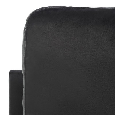 Mid-Century Black Velvet Accent Chair with Pine Wood Frame
