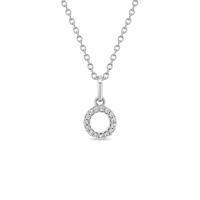 Girls' Cubic Zirconia Letter Sterling Silver Necklace - In Season Jewelry