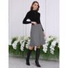 Hobemty Women's Office Skirt Knee Lenght High Waist Plaid Tartan Skirt - 3 of 4
