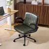Karl Home | Oil-Waxed Leather Swivel Chair With Flip-Up Armrests - 4 of 4