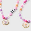 Girls' 2pk BFF with Daisy Charms Necklace Set - Cat & Jack™️: Lobster Claw Clasp, 3 Inch Extender - 3 of 3