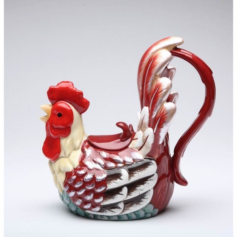 Kevins Gift Shoppe Ceramic Red Rooster Teapot, 1 of 4