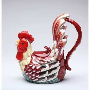 Kevins Gift Shoppe Ceramic Red Rooster Teapot