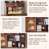 Computer Desk with 90° Rotating Desktop, Office Desk with Storage Drawer & Cabinets, Gaming Desk Writing Desk Work Desk, Walnut - ModernLuxe - 4 of 4