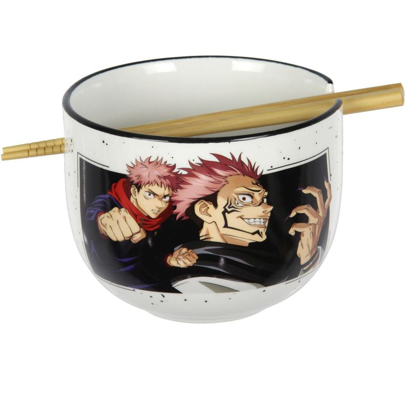 Jujutsu Kaisen JJK Yuji and Sukuna Ramen Bundle Set with Soup Bowl And Chopsticks White, 1 of 7