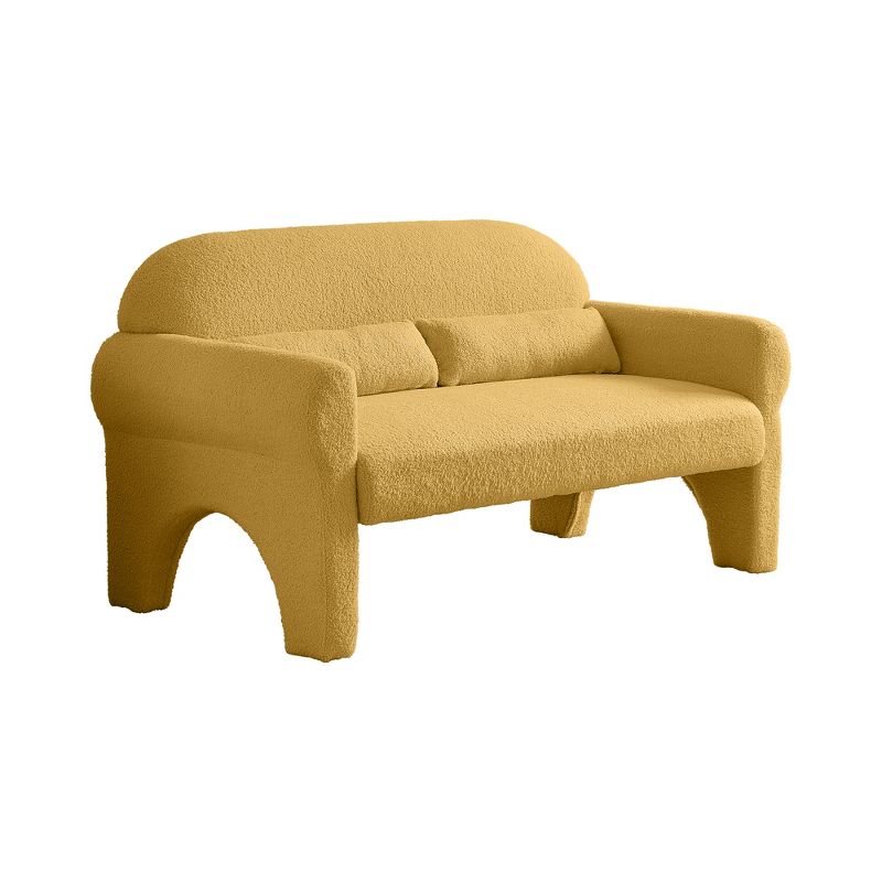Modern Boucle Upholstered 2 Piece Set/Loveseat/1 Seat Sofa Couches with Armrests, and Tufted Legs 4A - ModernLuxe, 4 of 10