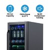 Newair 15" Built-in 96 Can Beverage Fridge in Black Stainless Steel, Adjustable Shelves, Compact Drinks Cooler, Bar Refrigerator - image 2 of 4