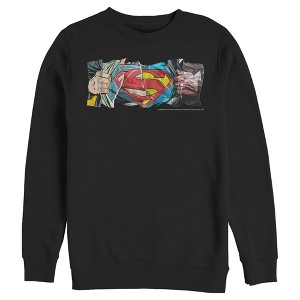 Men's Superman Logo Ripped Paper Sweatshirt - 1 of 3