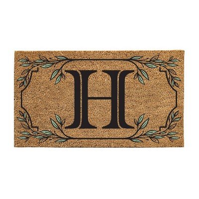 28" x 16" Monogram Coir Mat, Letter  "H"