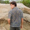 Campus Sutra Men Men's Lapis Blue & Yellow Ochre Geometric Block Oversized Shirt - 4 of 4