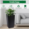 30" Tall High Front Porch Outdoor＆Indoor Planter Pots with Drainage Holes＆Water Level Monitor Movable Wheels ＆Inner Bucket, Automatic Watering - 3 of 4